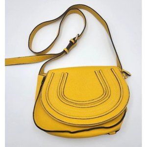 STREET LEVEL Yellow Small Crossbody Bag Saddlebag Horseshoe Embellishment